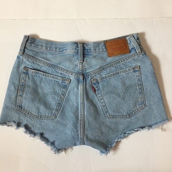 Levi’s Premium 501 High Rise Button Fly Denim Cutoff Jean Shorts - Picture 6 of 16